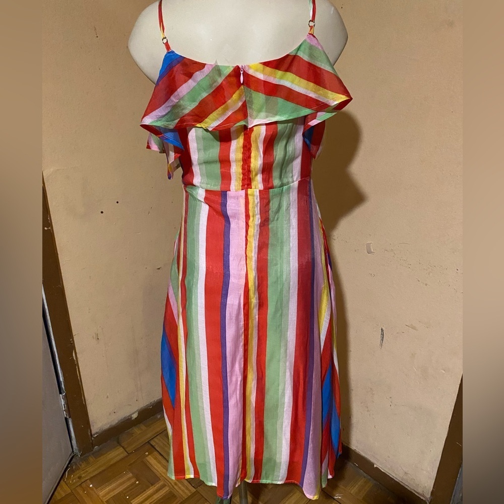 Lulu's Red and Blue Ruffled Slit Sundress - Picture 12 of 16